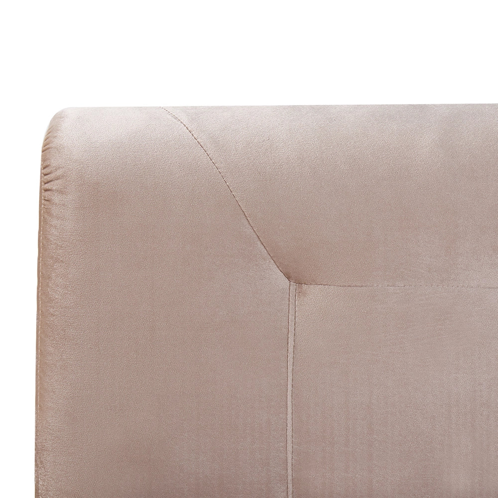 Letto Beige Velluto Tappezzeria 160 x 200 cm Continentale Con Materasso Testiera Box Molle