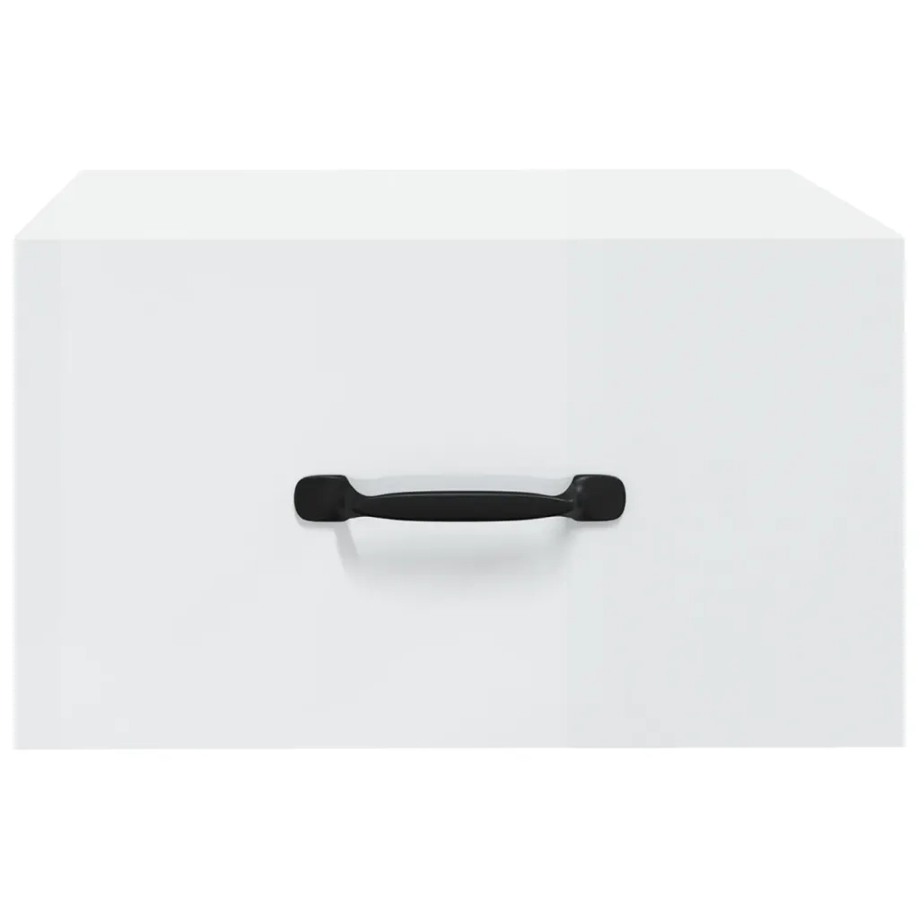 Comodino a Muro Bianco Lucido 35x35x20 cm 812864