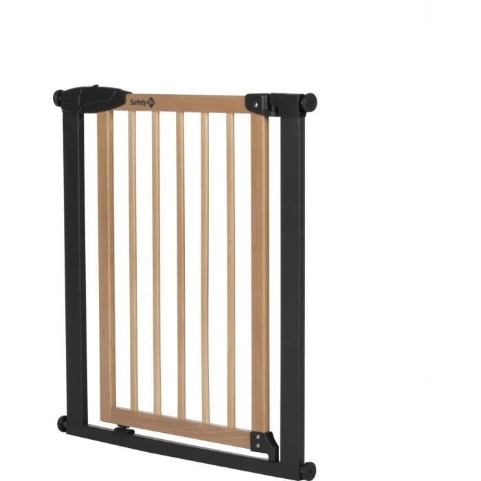 SAFETY 1ST SIMPLY CLOSE WOOD & META, A pressione, 73-80 cm (Max. 94 cm), senza viti né fori, Apertura con una mano, Legno e Grafite