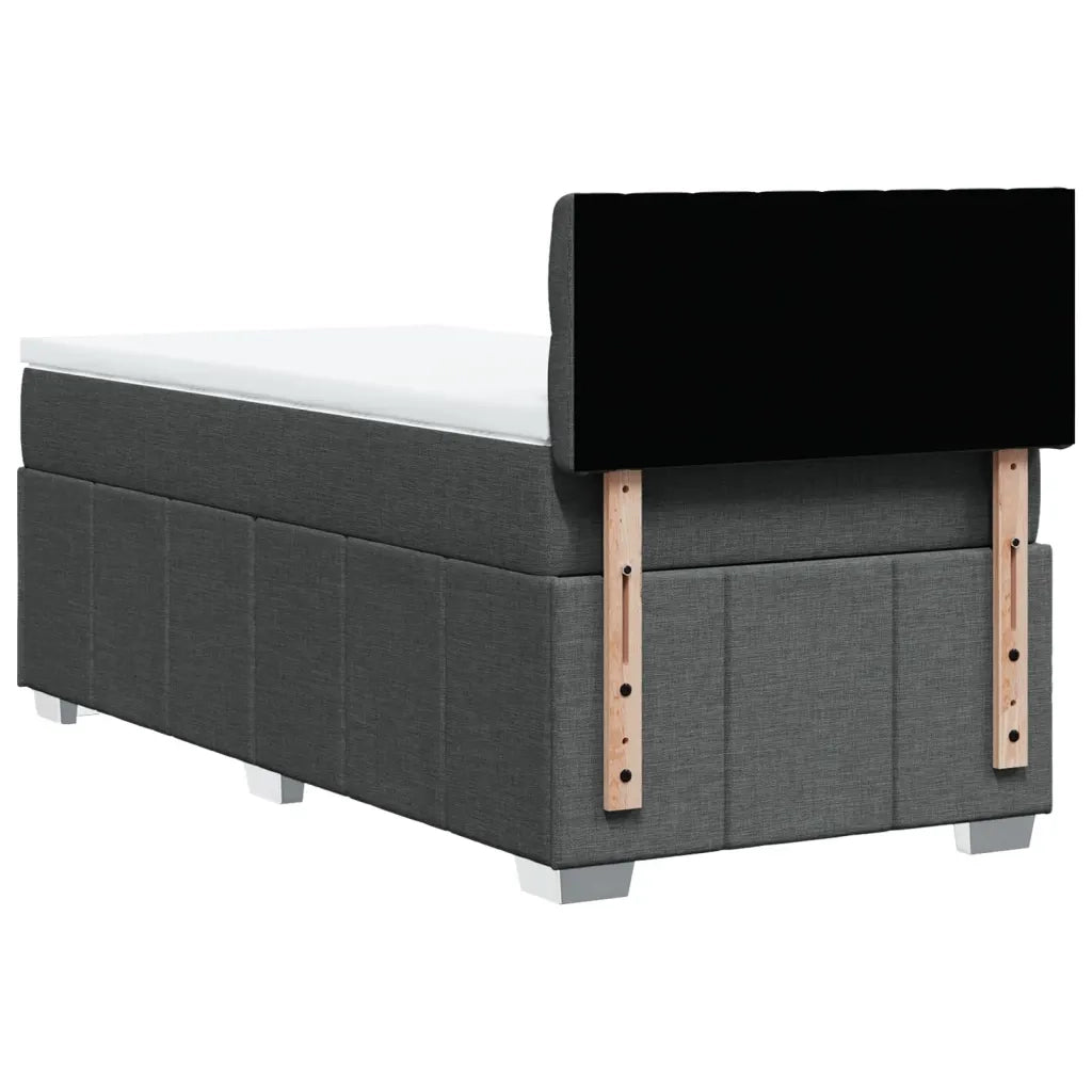 Giroletto a Molle con Materasso Grigio Scuro 90x200 cm Tessuto 3286959