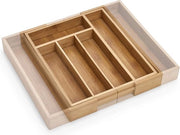 Cassa da cucina retrattile in bambù - ca. 29-40 x 335 x 5 cm