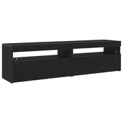 Mobile TV 2 pz | Armadietto TV | Mobile Porta TV Rovere Nero 75 x 35 x 40 cm Legno multistrato