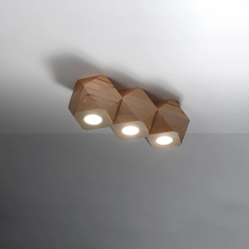 Faretto soffitto ARBORO Pure Lume legno naturale 3xGU10