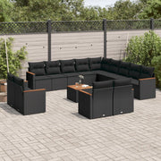 Set Divani da Giardino 14pz con Cuscini in Polyrattan Nerocod mxl 116256