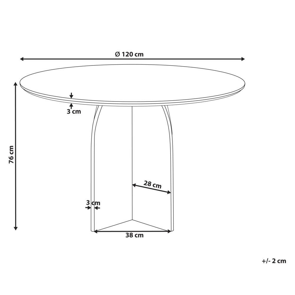 Tavolo da pranzo moderno con struttura in MDF ø 120 cm Mobili per il soggiorno Marrone scuro Yarra