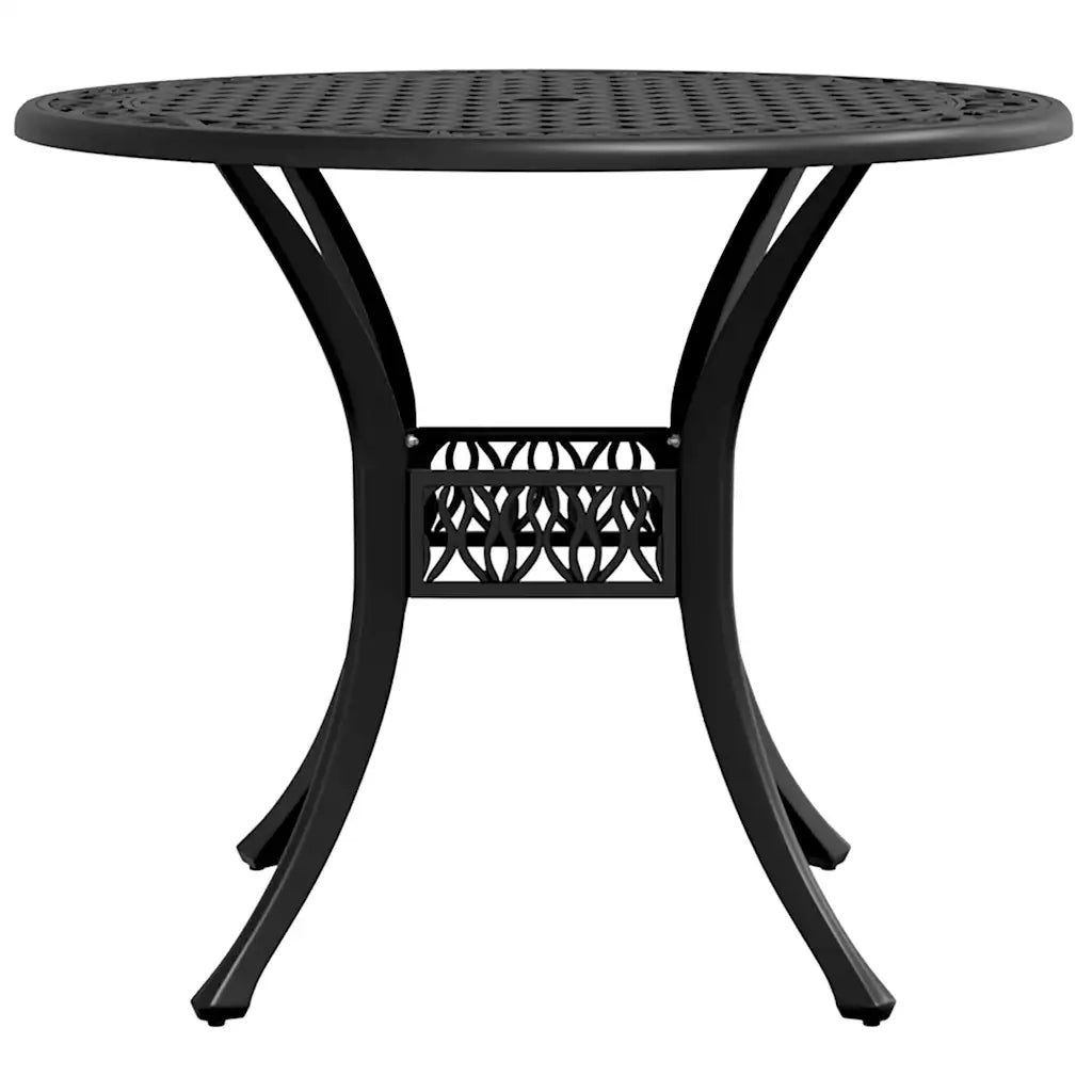 Tavolo da Giardino Nero Ã˜90x75 cm in Alluminio Pressofuso