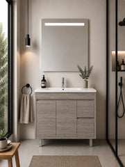 Mobile bagno con lavabo ORIGENBATH ISQUIA senza specchio 90x40 cm rovere smoky