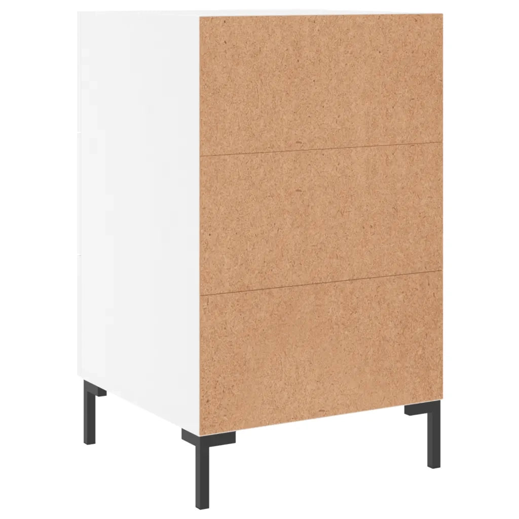 Comodino | Armadio da Notte | Mobiletto da notte Bianco 40x40x66 cm in Legno Multistrato