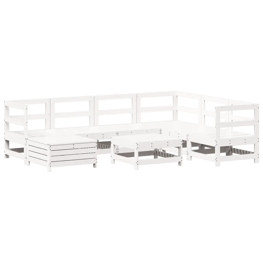 Set Divani da Giardino 8 pz in Legno Massello di Pino Biancocod mxl 116867