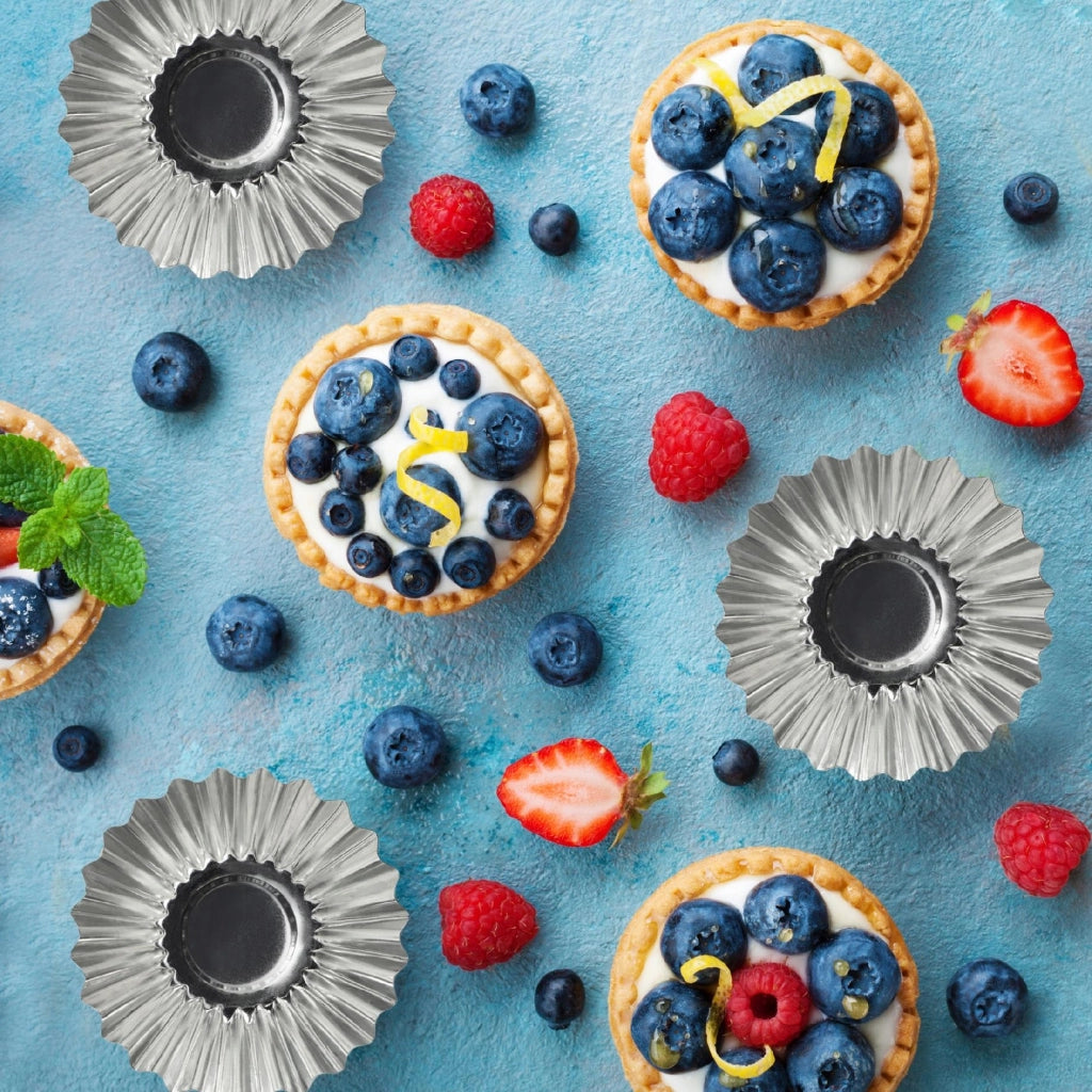 Set di 10 stampi in metallo KADAX per muffin, cupcake e crostatine, 7 cm