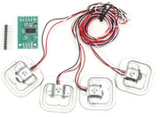 Set di cella di carico 50 kg - modulo HX711 - sensore di peso - strisce di supporto a ponte - set a 4 pezzi - dimensione del sensore 34 x 34 mm