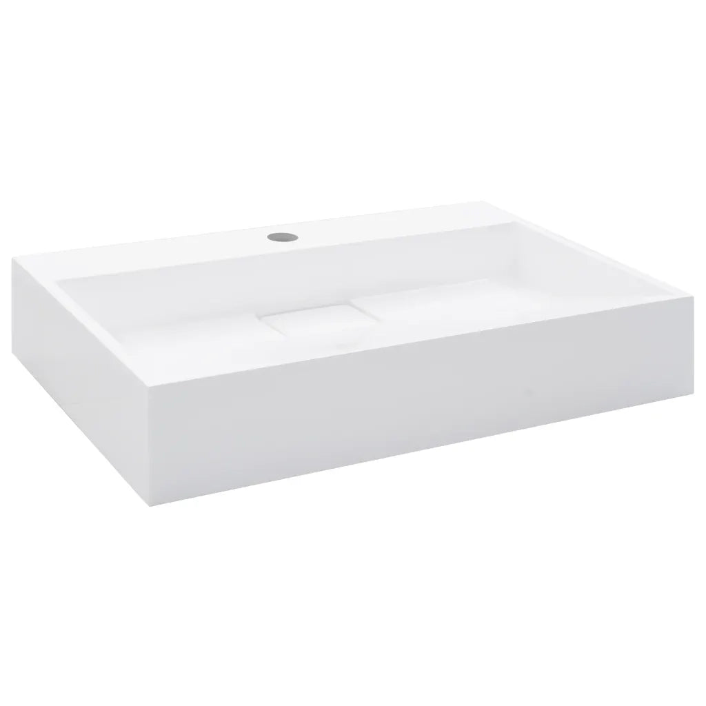 Lavandino 60x38x11 cm Blocco in Marmo/Minerale Bianco cod mxl 50693