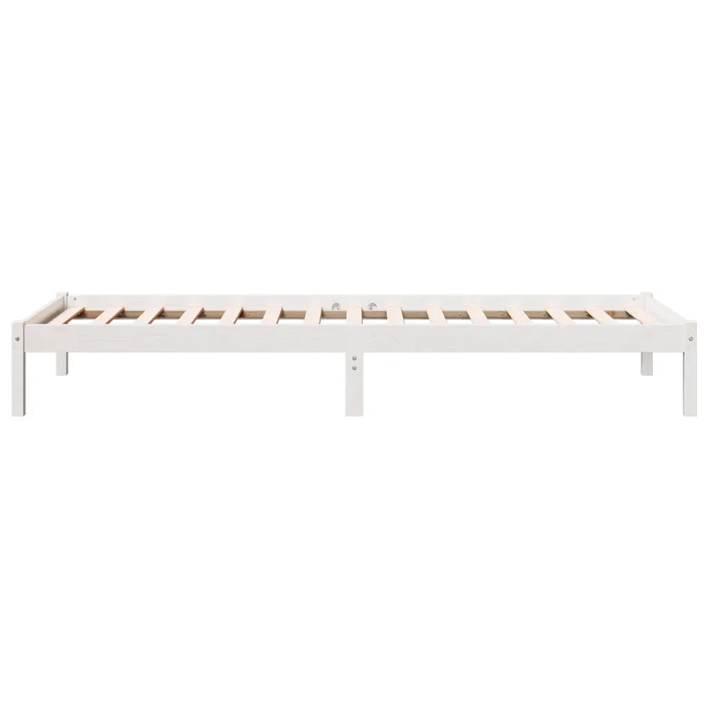 Letto Extra Lungo senza Materasso Bianco 90x220 cm in Pino 852417