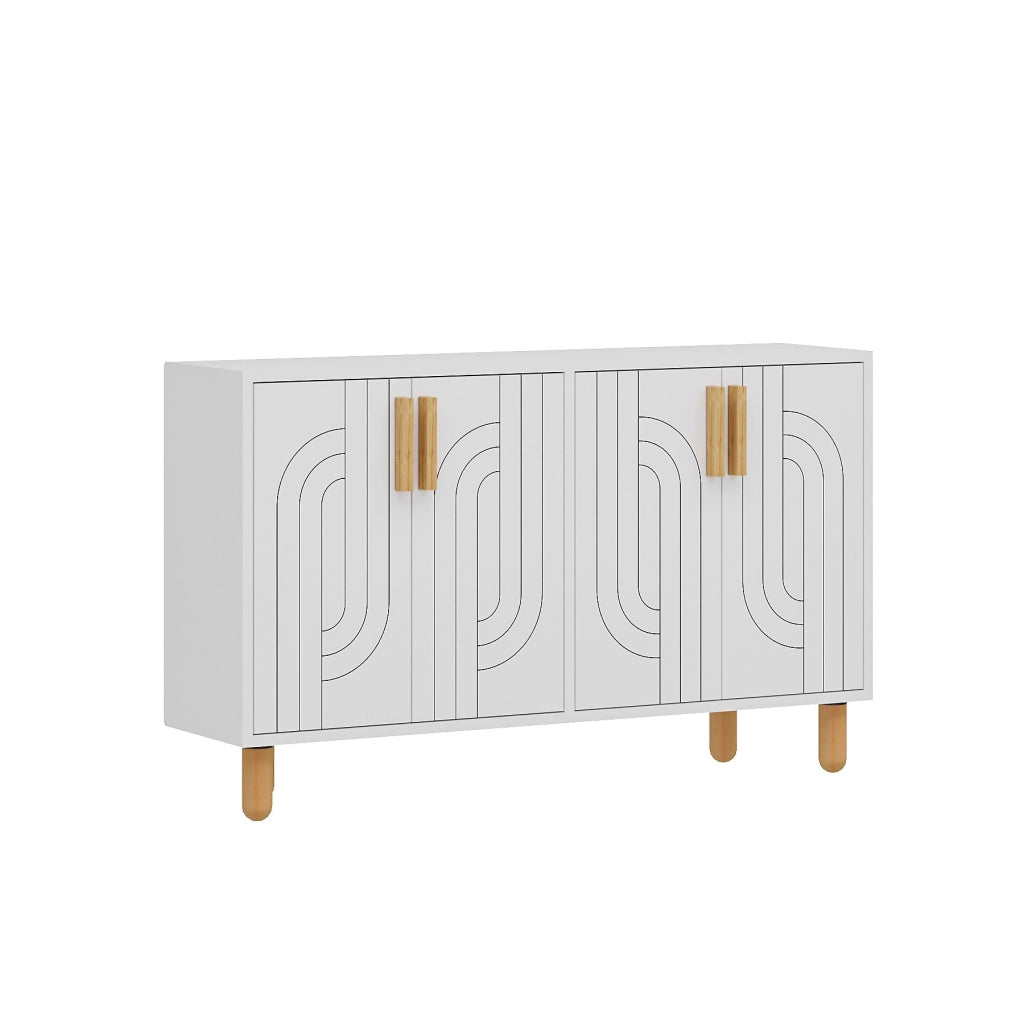 Credenza in legno "Rodney" - 120 x 29 x 73 cm - Bianco
