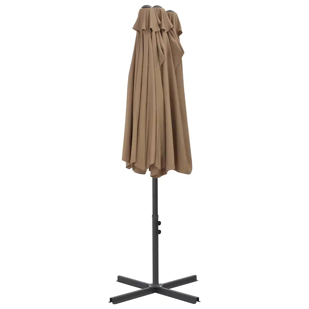 Ombrellone da Esterni con Palo in Alluminio 460x270 cm Tortora 44870