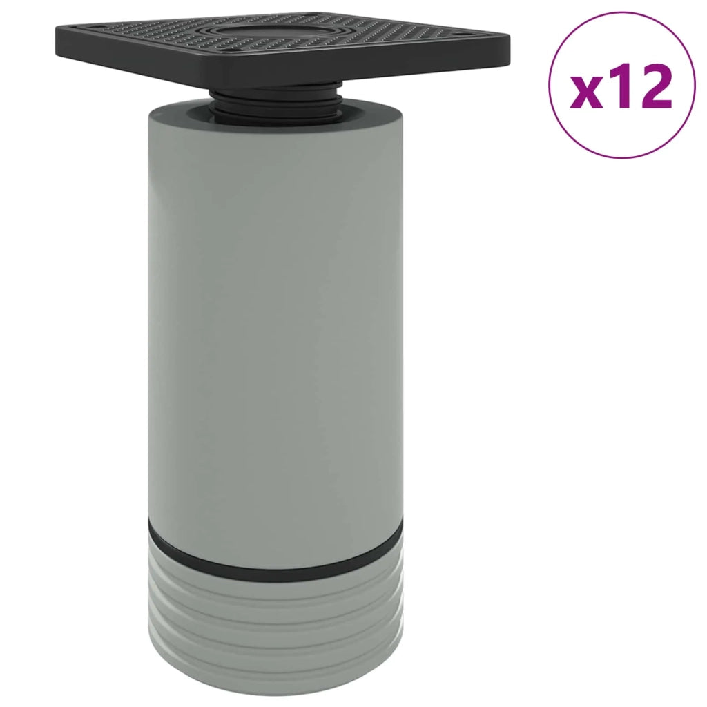 Piedini per mobili Regolabile 12 pcs Bianco 64 x 64 x 100 mm PP