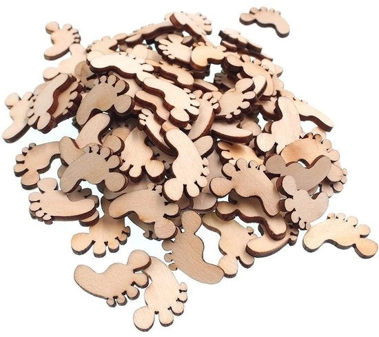 Puntelli in legno naturale 100 pezzi - Manici di legno per artigianato e cucito - Tagliati con laser - Dimensioni 17 x 21 mm