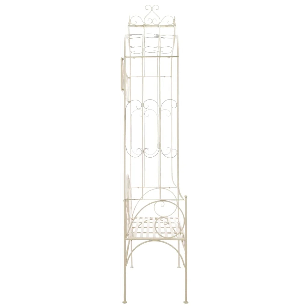 Panca da giardino mobili da esterno terrazza 122 x 43 x 220 cm latta antica 02_0011217