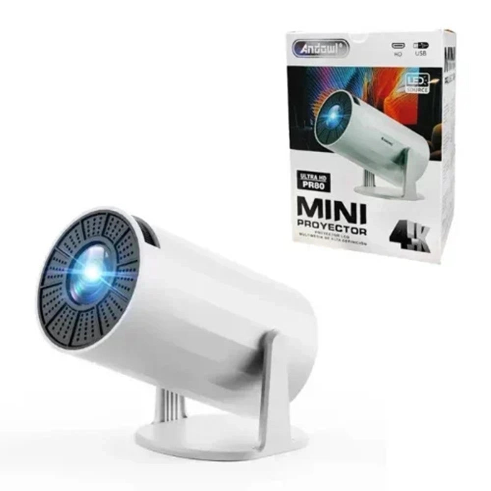 Trade Shop - Mini Proiettore Multimediale A Led Ultra Hd 4k Usb Portatile Supporto Girevole 180° Pr80 -