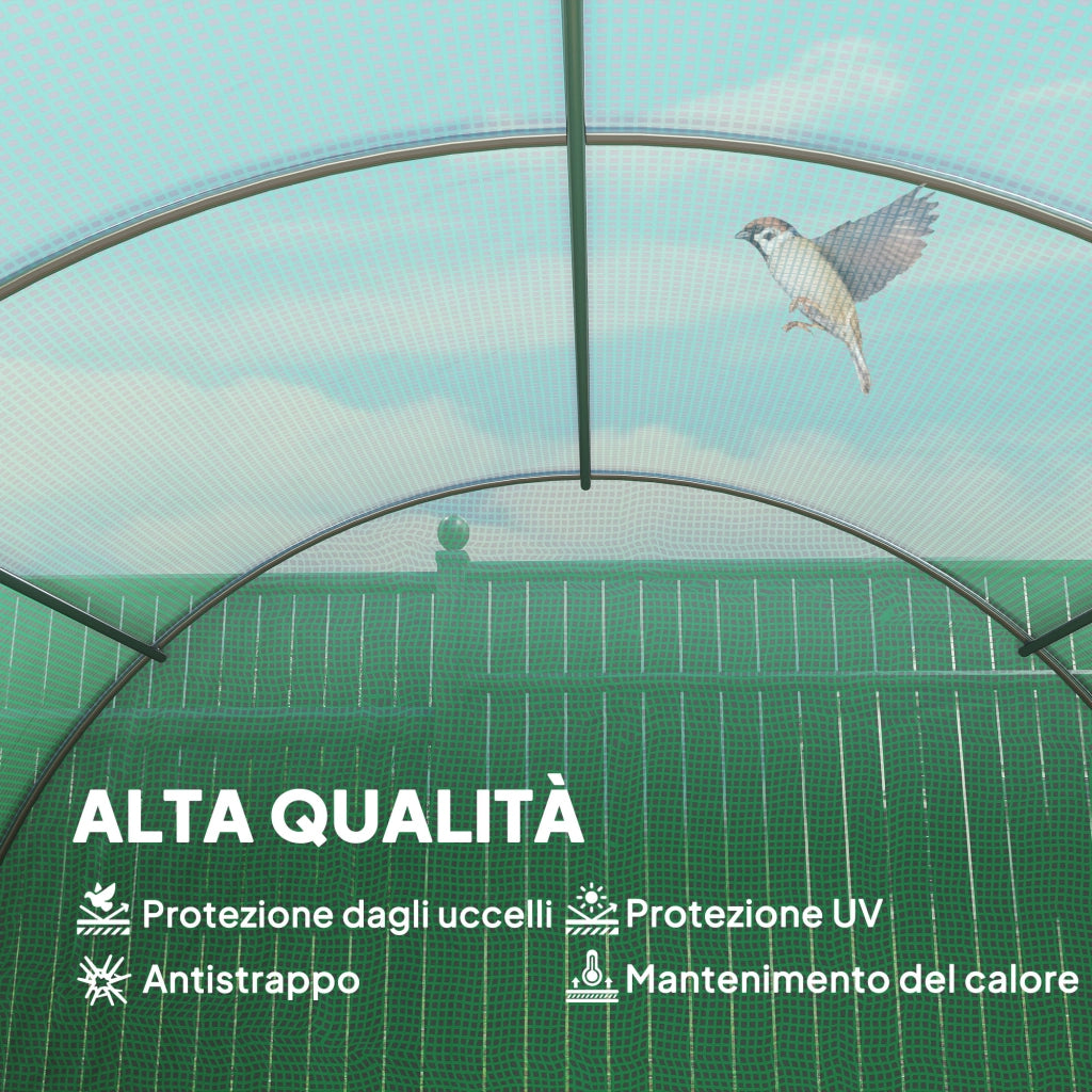 Serra da Giardino Tunnel con Finestre ¨C Zephmum ¨C Verde 6x3x2 m