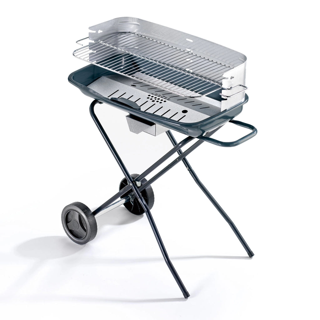 Barbecue a Carbone 60-40/c Ompagrill Griglia 60x36 cm Struttura in Acciaio Verniciato Antracite