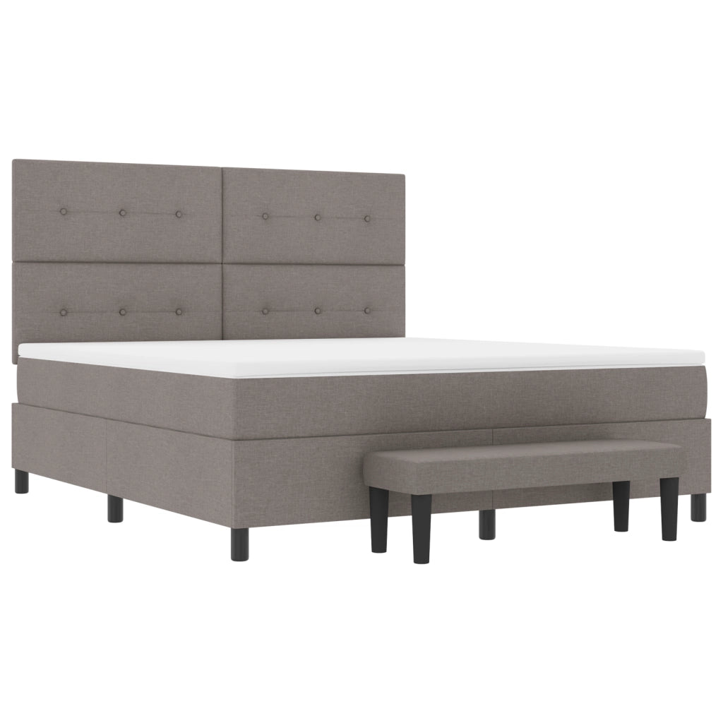 Letto con rete a molla e materasso taupe 180x200 cm tessuto