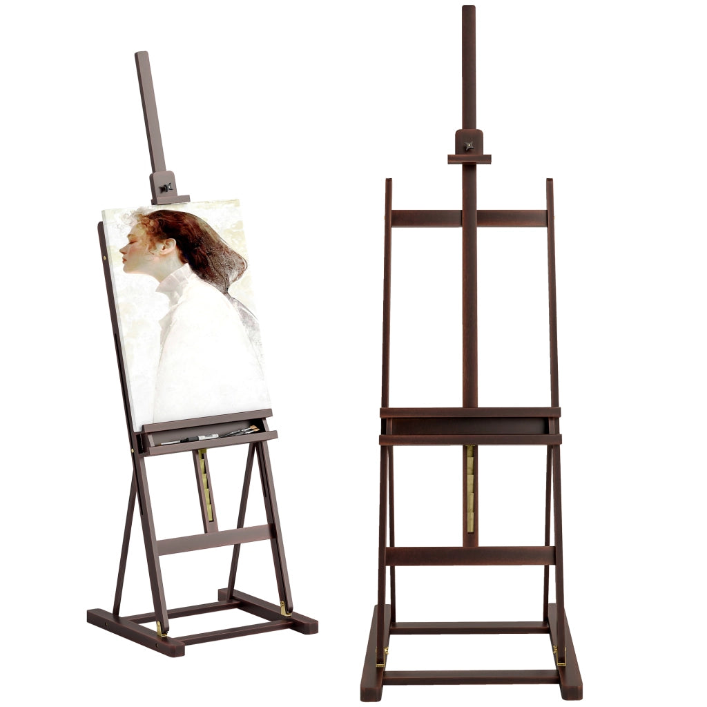 Cavalletto in Legno Regolabile con Ripiano ¨C Zephmum ¨C Marrone 171-230cm