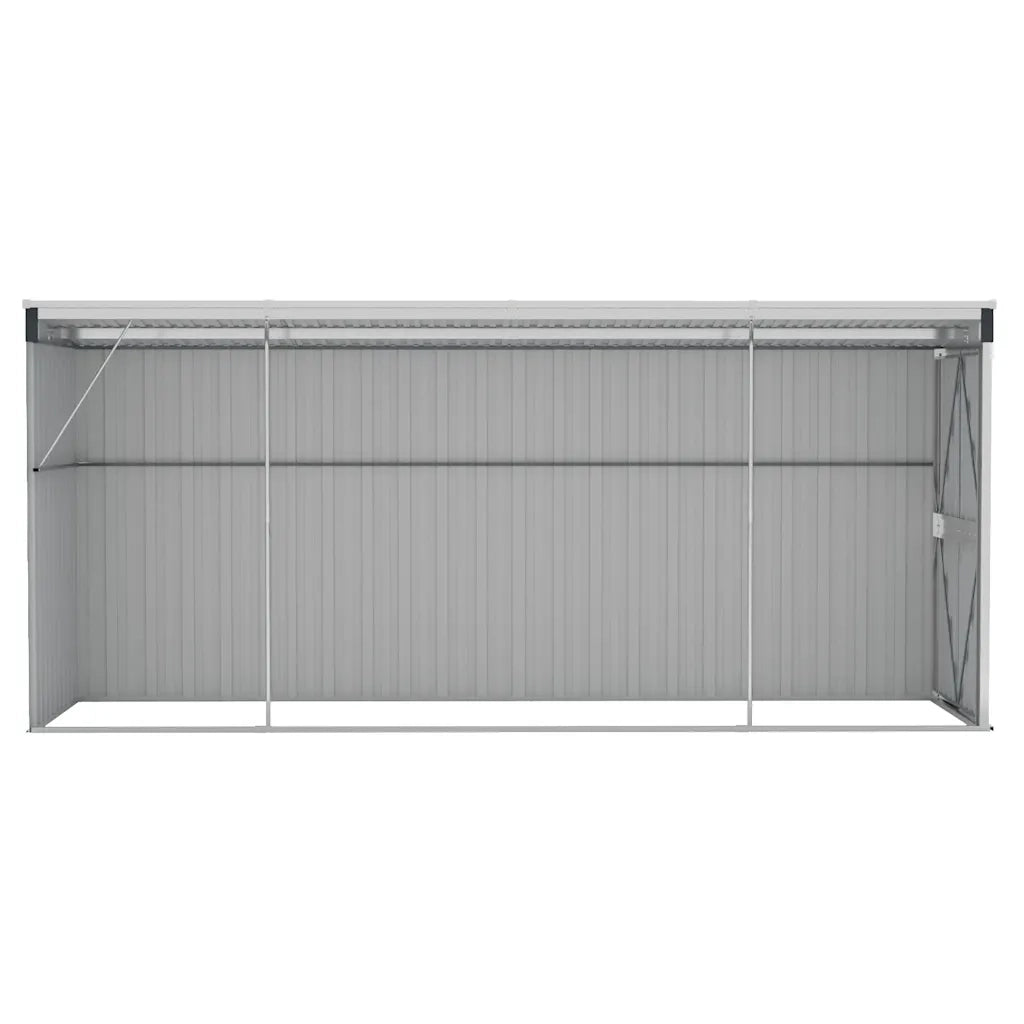Capanno da Giardino a Parete Antracite 118x382x178 cm Acciaio 316231