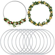 Decorazioni a forma di anello metallico per decorare - 12 pezzi - Argento - 20 cm - Anelli di filo - Fai da te - Corona - Trappola dei sogni - Decorazione per parete - Corona di nozze