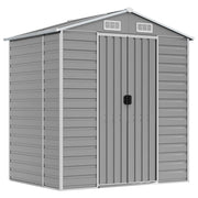Capanno da Giardino-Casetta da Giardino Grigio Chiaro 191x130x198cm Acciaio Zincato