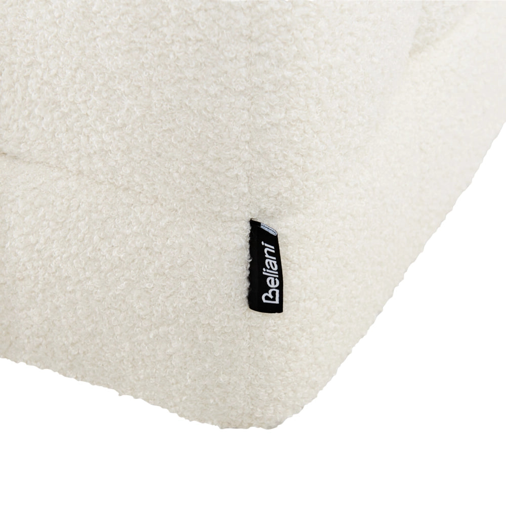 Panca per camera da letto con tappezzeria trapuntata in velluto bouclè bianco ottomana con contenitore