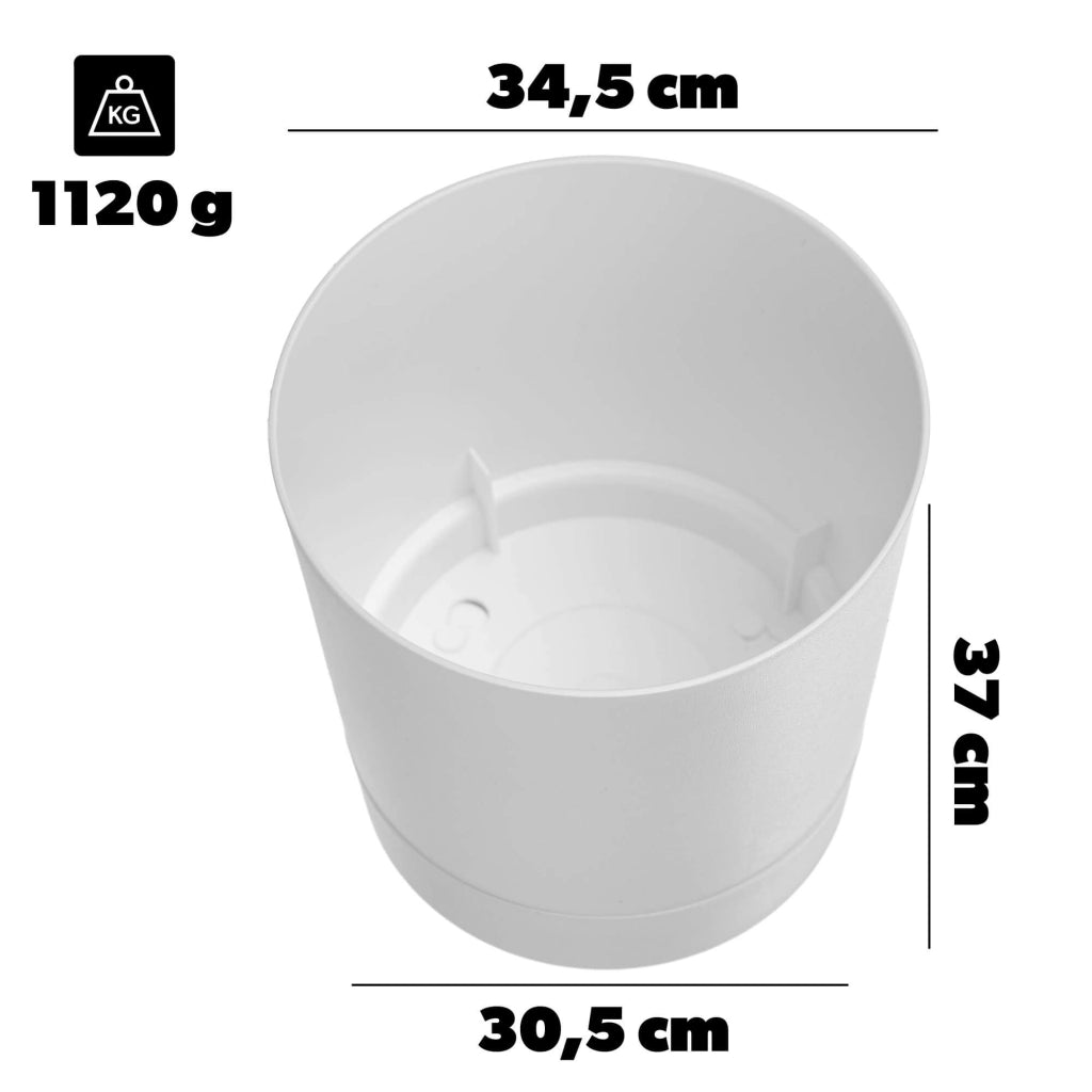Vaso da fiori KADAX con supporto, rotondo, in plastica, 34,5 cm