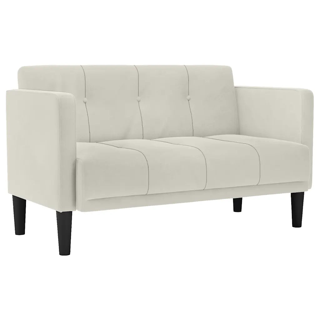 Divano Divanetto-Sofa Crema 111 cm in Velluto