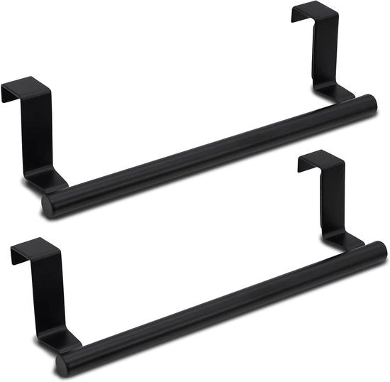 Set di 2 attacchi per asciugamani per appendere, asciugamaniere per radiatori da bagno, 23,5 cm asciugamaniere per mobile da cucina senza forare, asciugamaniere per appendere su lastre di vetro per porte di mobile
