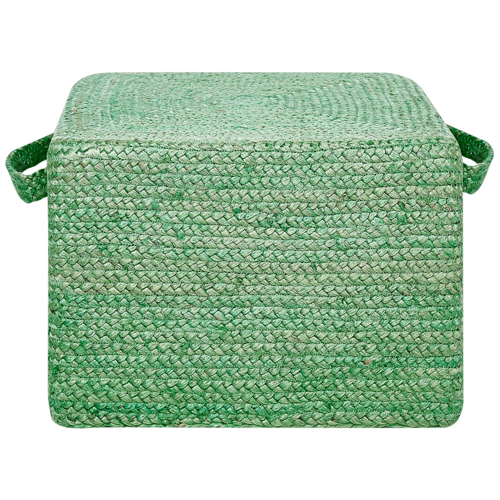 Pouf in juta naturale beige 45 x 45 cm pouf imbottitura in EPS maniglie accessorio boho