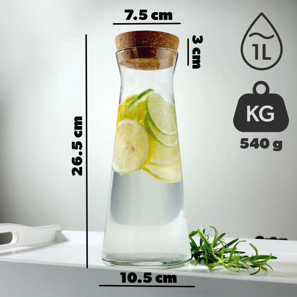 Caraffa KADAX da 1 litro, bicchiere da vino o brocca per limonata e succo di frutta.
