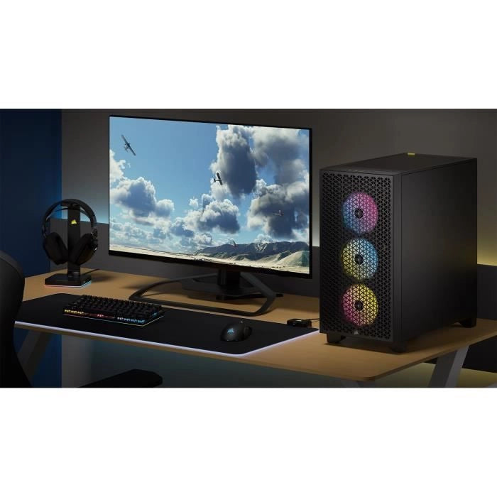 Case PC - CORSAIR - 3000D RGB AIRFLOW - Mid-tower ATX - 3 ventole AR120 RGB - Nero - (CC-9011255-WW)