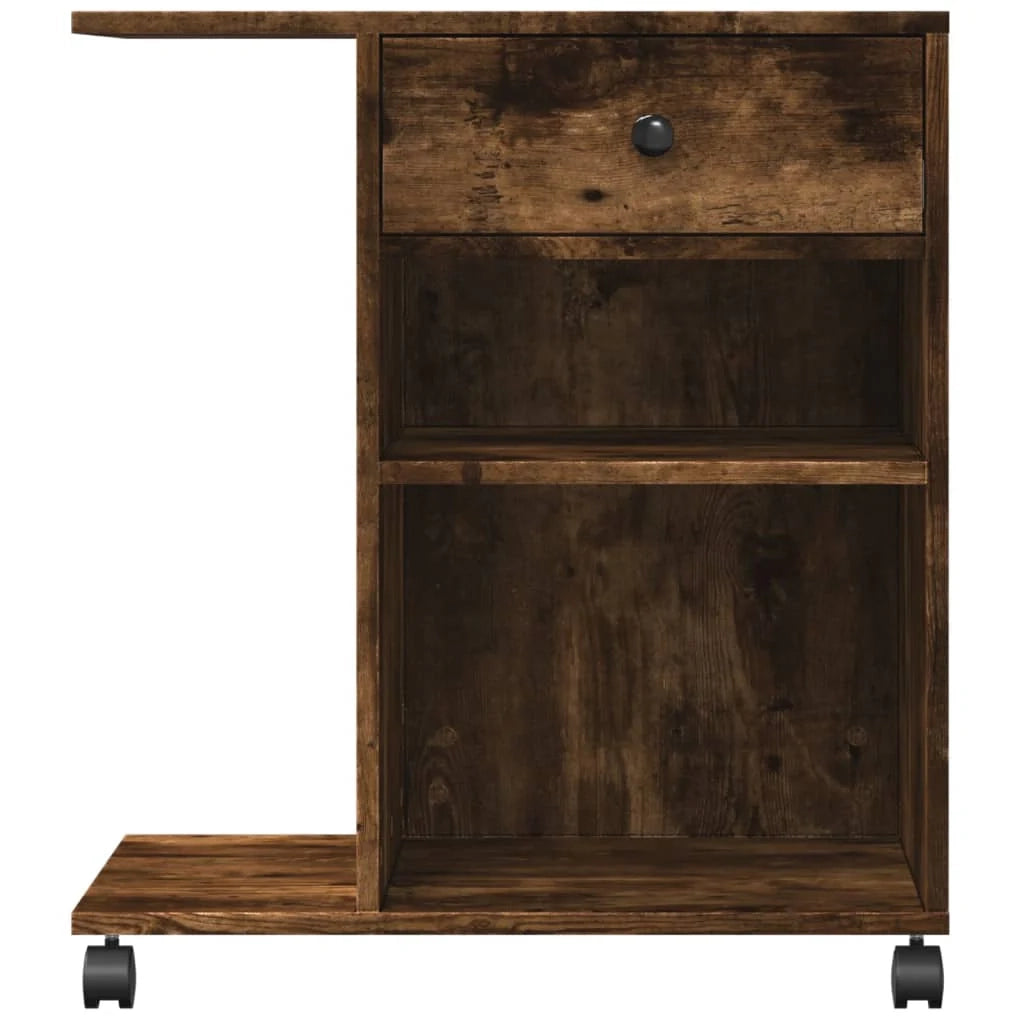 Supporto per stampante mobile da scrivania/ufficio con rotelle 60 x 40 x 68,5 cm marrone 02_0044752