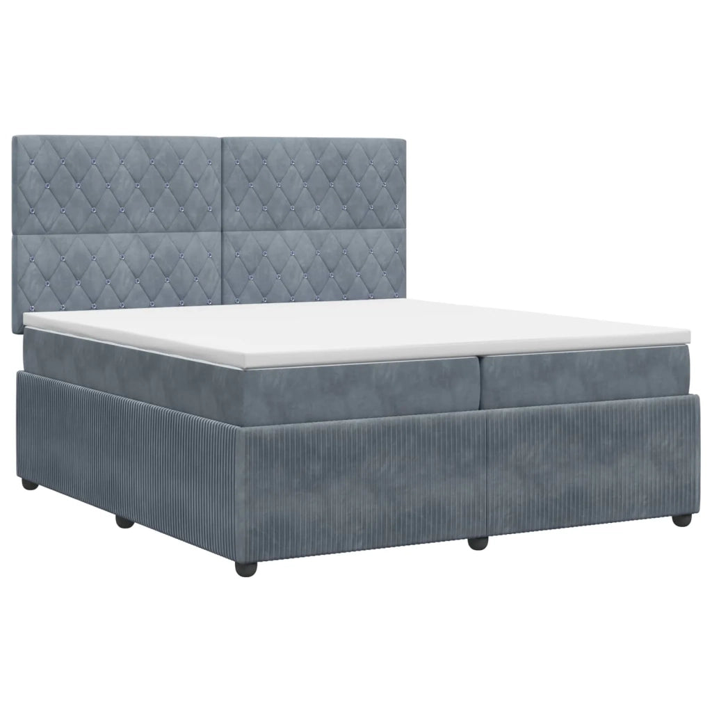 Letto box spring con materasso Grigio Scuro 200 x 200 cm 3454668