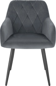 Set di 4 poltrone da sala - rivestimento in velluto lussuoso - design ergonomico - stile e morbido - adatto per le sale da pranzo - grigio