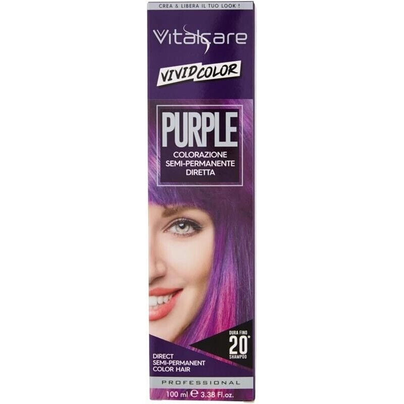 VITALCARE TINTA SEMIPERMANENTE PROFESSIONALE PER CAPELLI MORBIDI IDRATATI E LUMINOSI IN COLORE PURPLE 100 ML