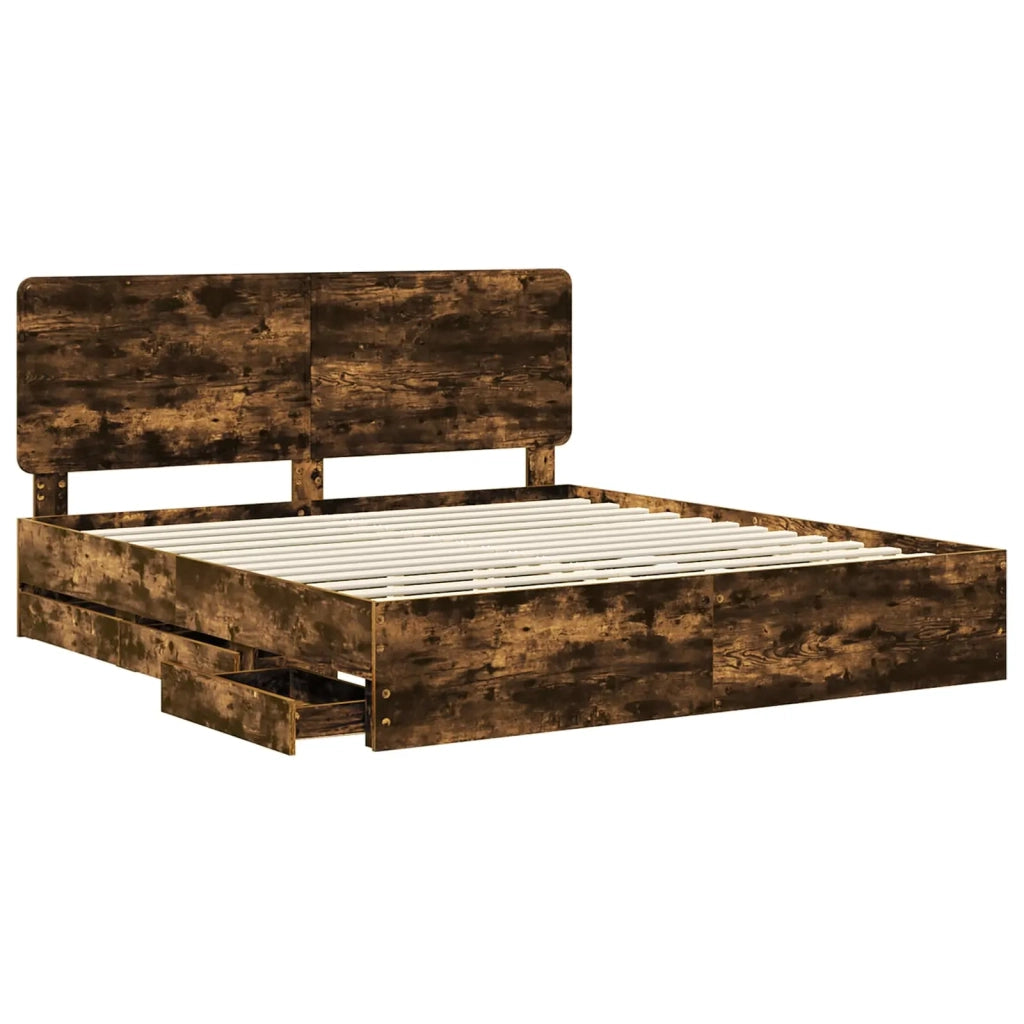 Struttura del letto Rovere fumé Legno Ingegnerizzato 3412571