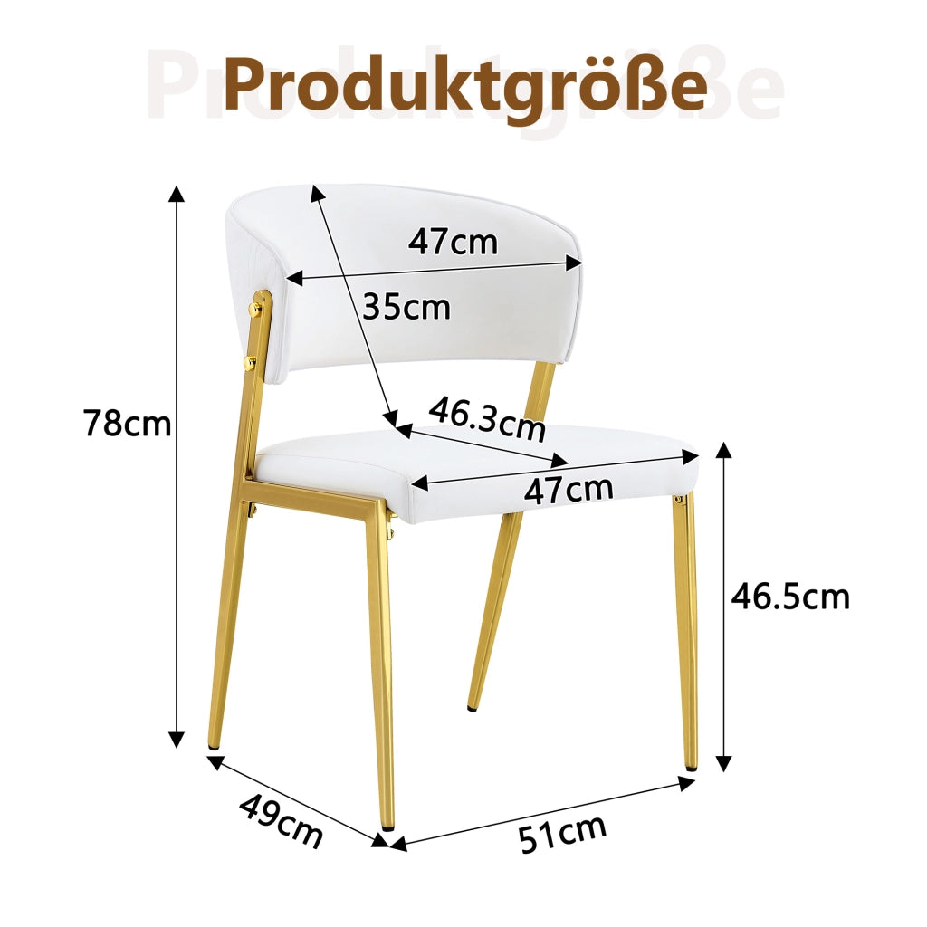 SEDIA DA PRANZO MODERNA IN PU E METALLO, 78 CM, BIANCA