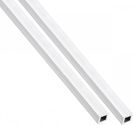 Due pezzi di tubo quadrato in alluminio 6 mm x 6 mm x 1 mm x 300 mm per arredamento domestico e macchine