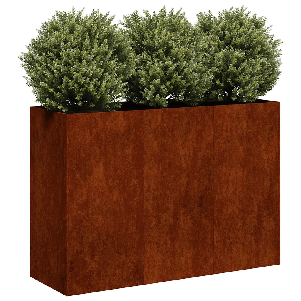 Fioriera Arrugginita 120x40x80 cm in Acciaio Corten