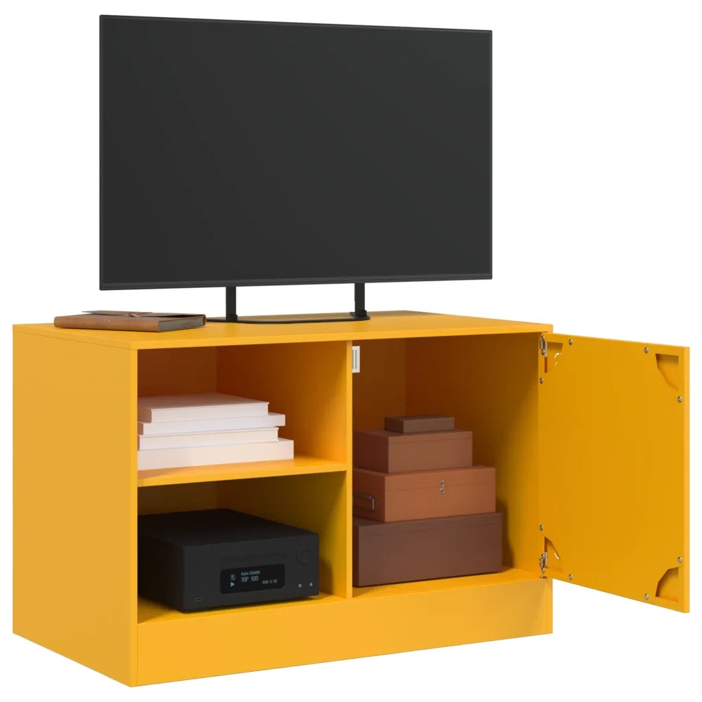 Mobili TV 2 pz Giallo Senape 67x39x44 cm in Acciaio 841697
