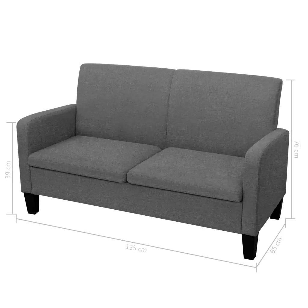 Set di Divani in Tessuto 2 pz Grigio Scuro 278213