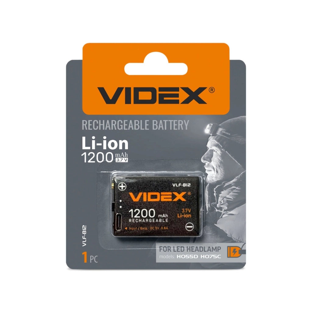 Videx VLF-B12 batteria Li-Ion 3,7V 1200mAh USB-C per frontali