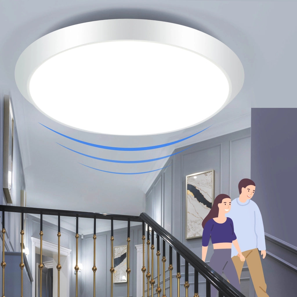 ZMH Lampada da soffitto plafoniera LED sensore movimento 15W 4000K per interni corridoio