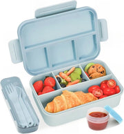 Contenitore per Pane con Scatole, 1300 ml, Senza Liquido e Funzionale per Bambini e Adulti, Modello, Blu